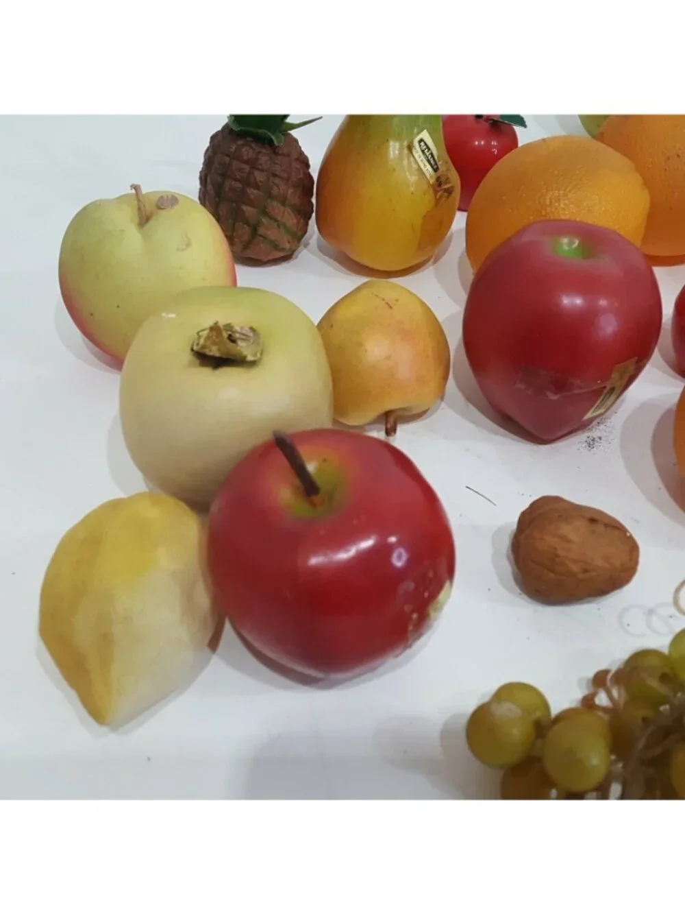 Vintage Fake Faux Artificial Fruit Grapes Apples Orange Lot of 24 Decor Bowl
